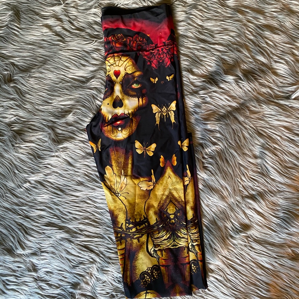 TOO FAST Sugar Skull Lady Leggings NWOT